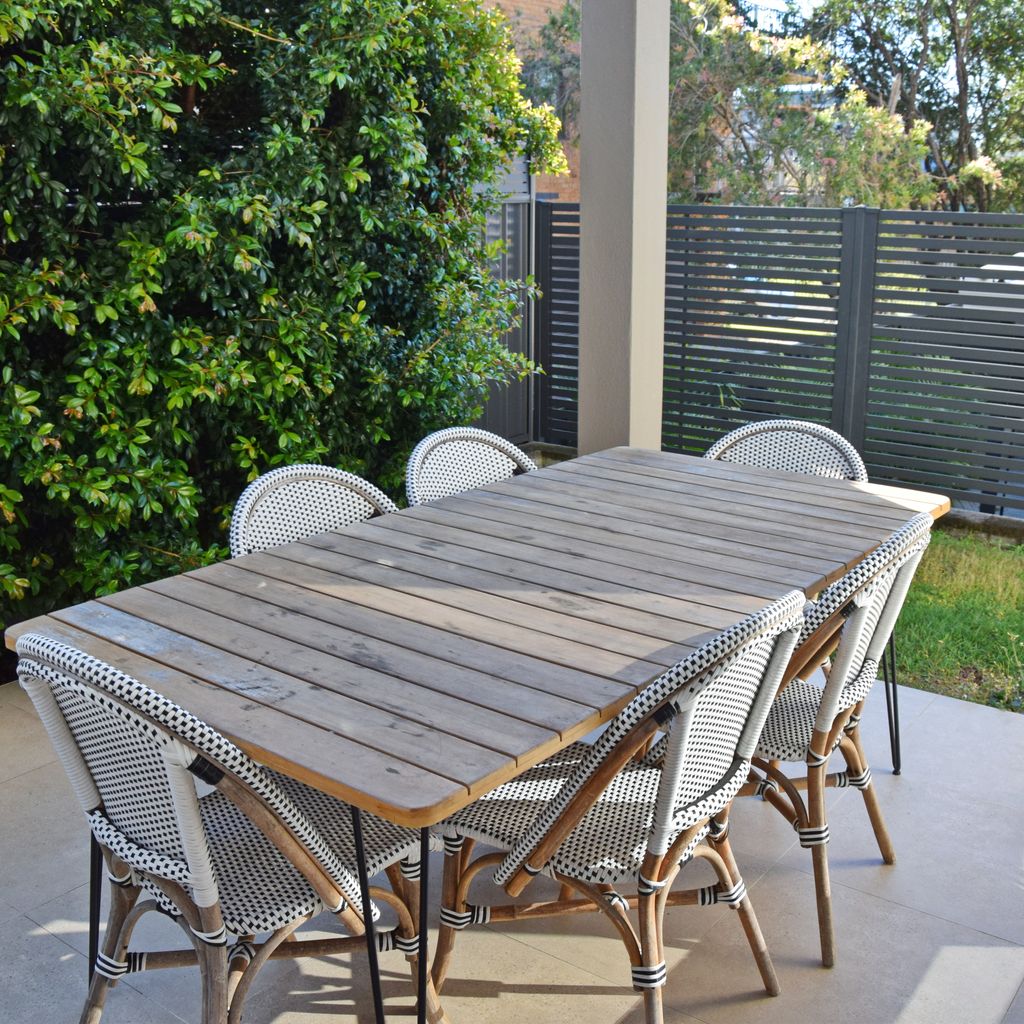 Outdoor dining area.