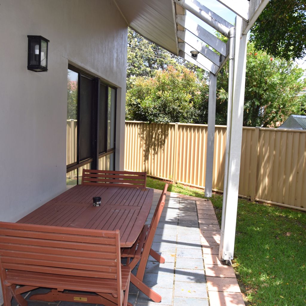 Back patio and outdoor dining.