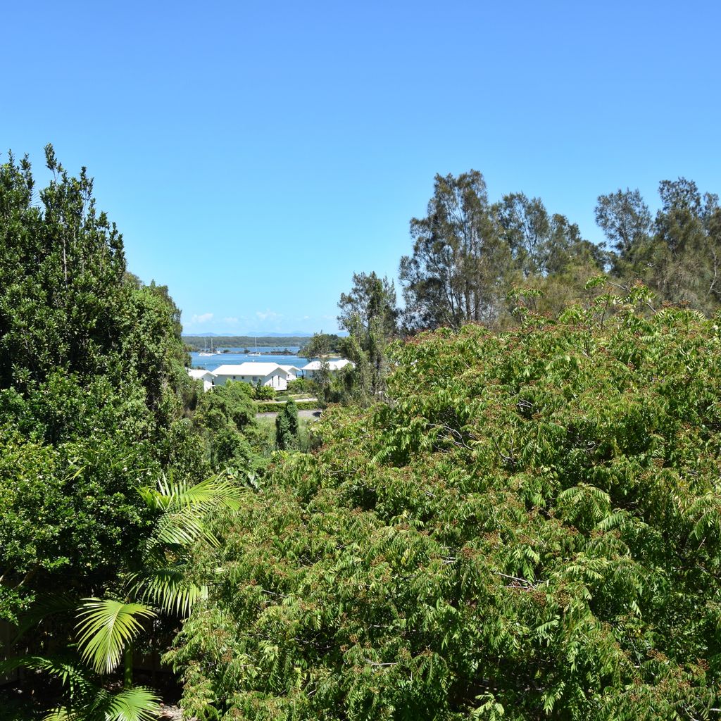 View towards river from balcony.