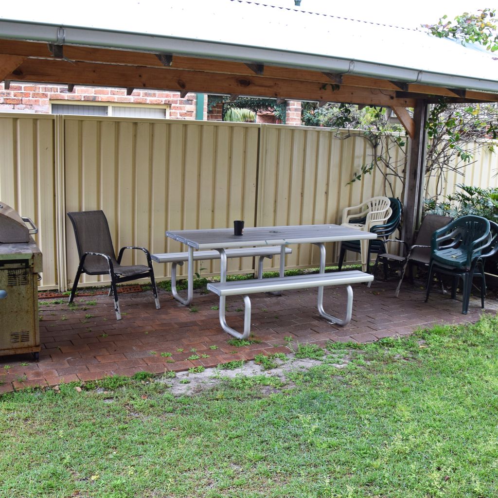 Outdoor BBQ area.