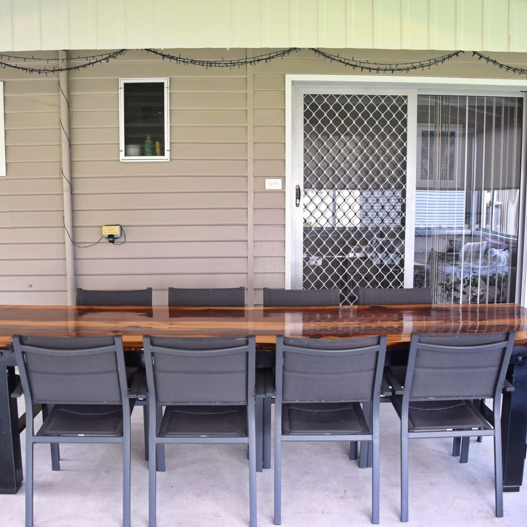 Outdoor dining area.