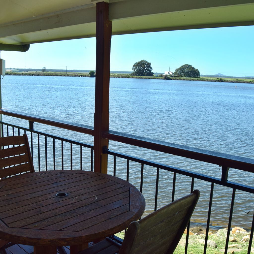 Balcony overlooking the river.