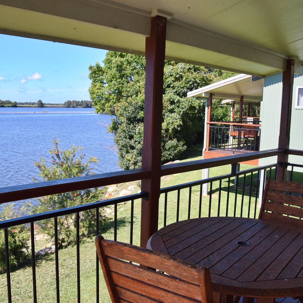 View of the river from the balcony.