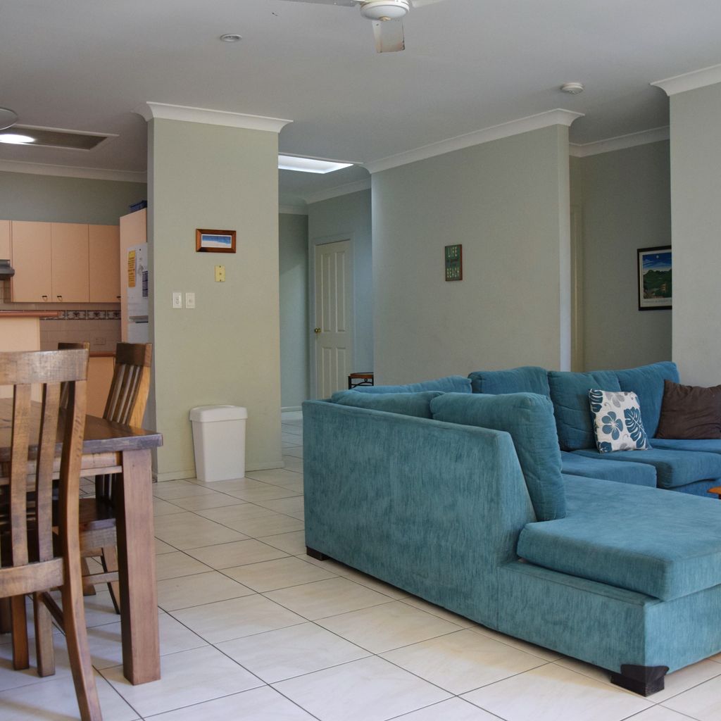 Kitchen, living and dining area.