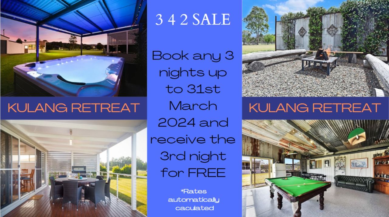 Kulang Retreat in charming Broke with Large Swim Spa and games room suits up to 14 guests