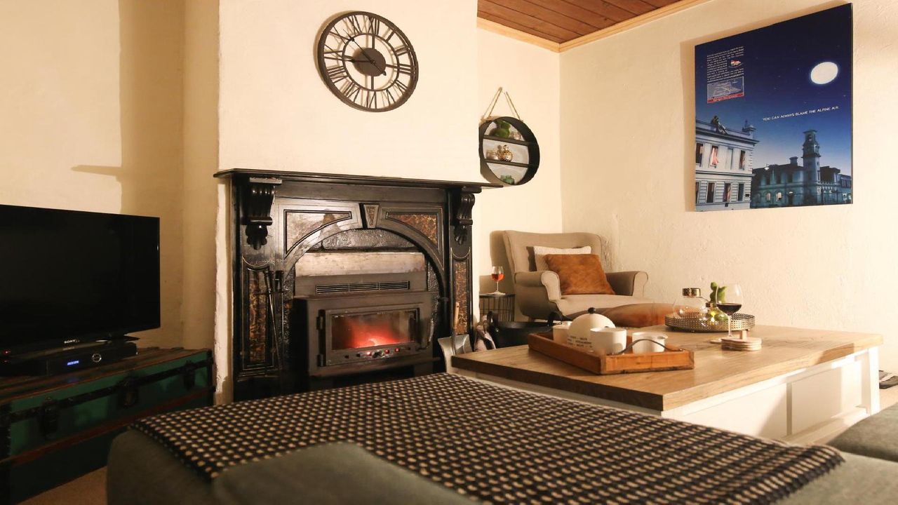 Lounge room with fireplace