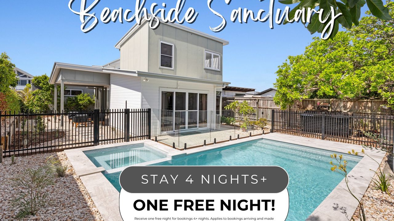 The Beachside Sanctuary -500m from Beach with Pool & Heated Spa
