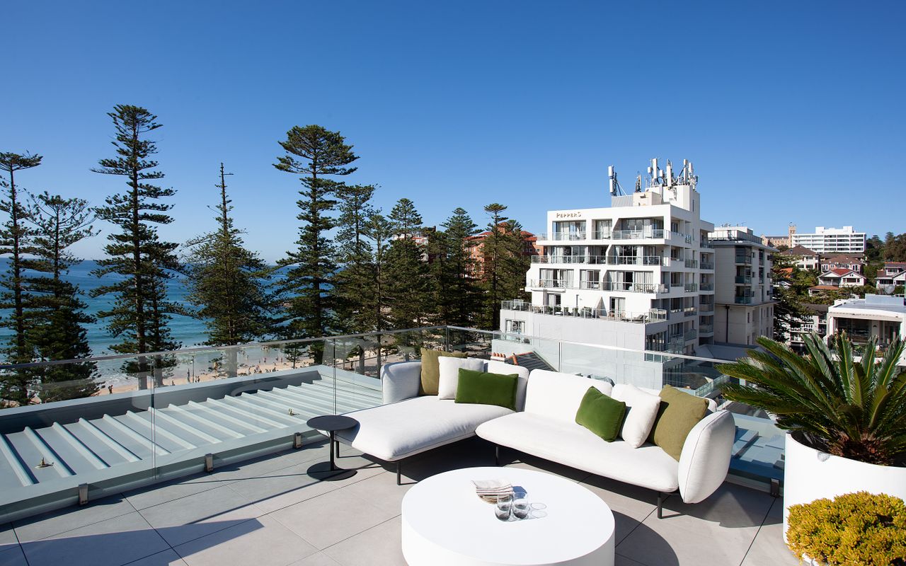 Large entertaining rooftop terrace