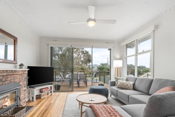 Living Area With Wood Fireplace