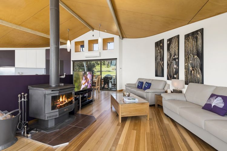 Living Area With Wood Fireplace
