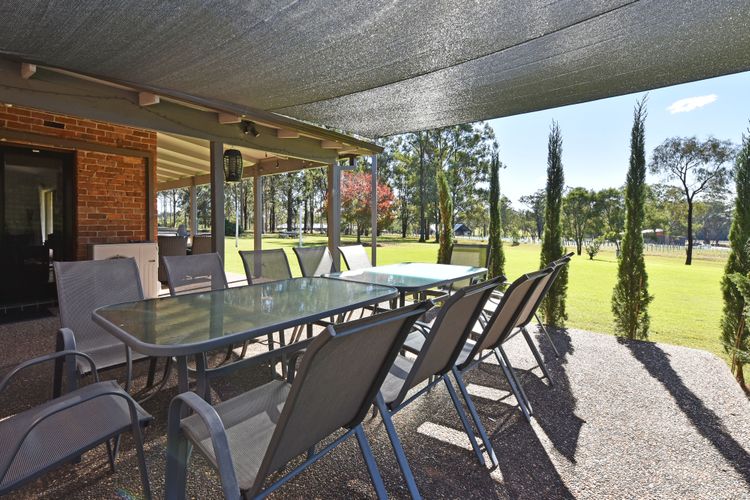 Outdoor dining area with amazing views