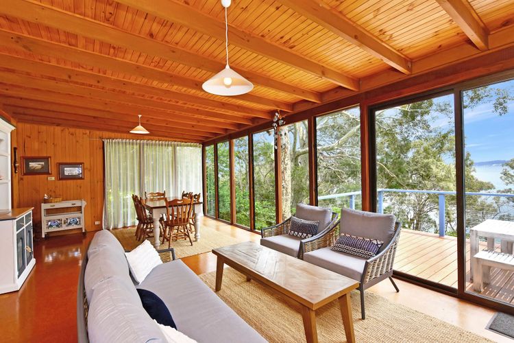 Living space with water view