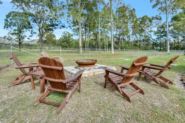 Amazing backyard views with outdoor fire pit 