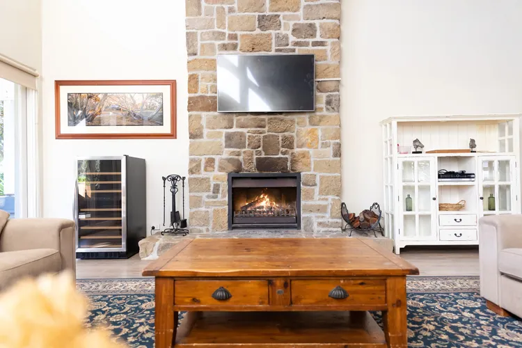 Loungeroom with fireplace and flat screen TV