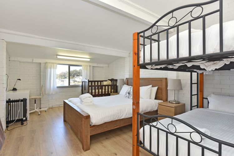 Bedroom with Queen bed and Bunk beds 