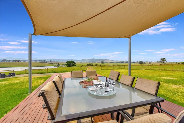 Outdoor seating area with a view