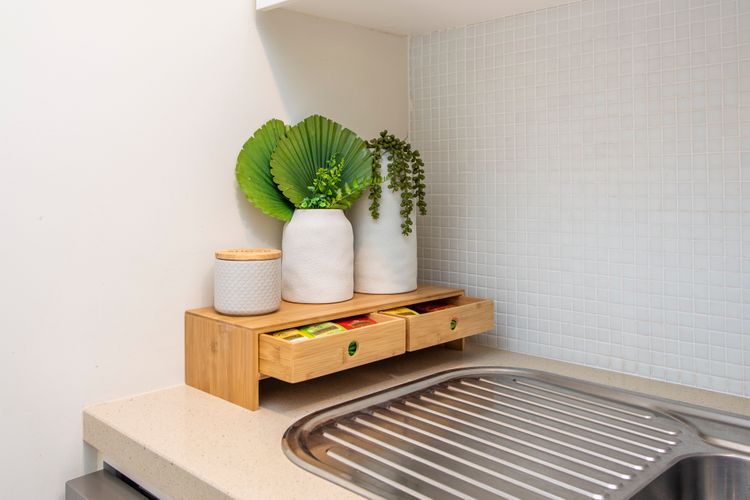 A small wooden cabinets