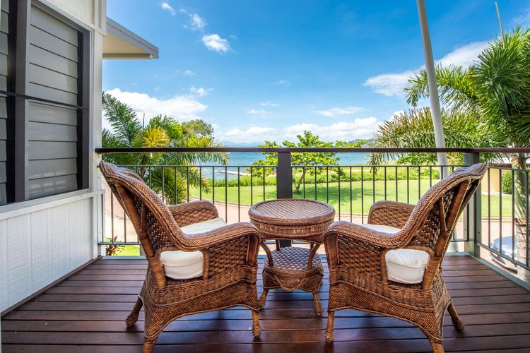 Balcony with sea views