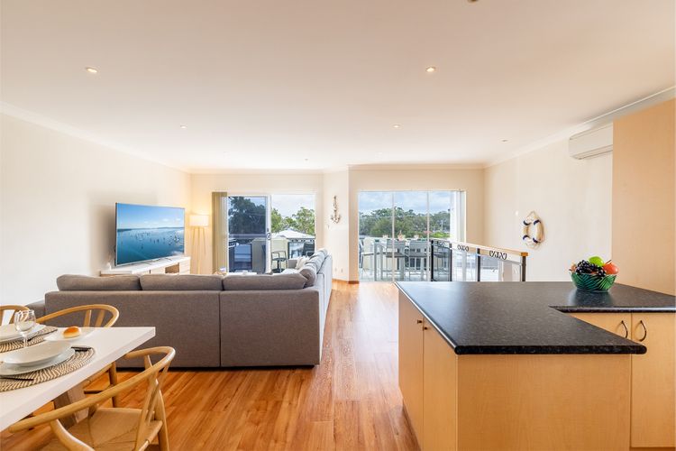 Corlette Sands, 117 Sandy Point Road – filtered waterviews, air conditioning and only 150 metres to the water