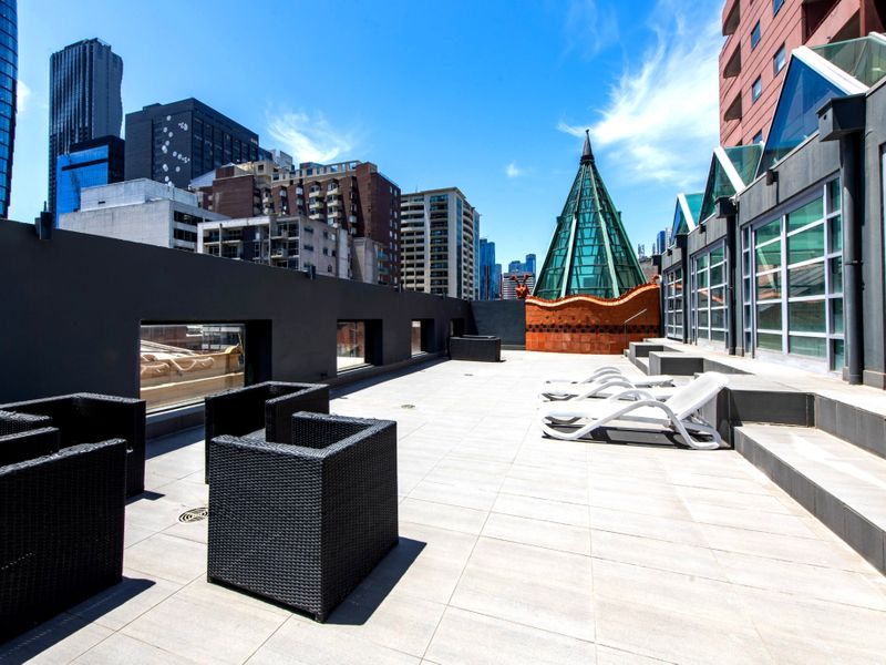 Communal outdoor seating area