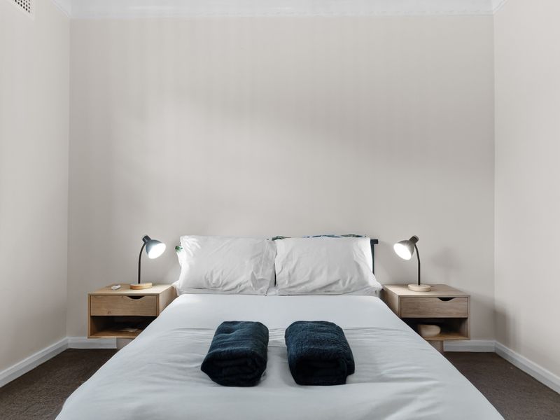 Comfortable queen bed for a restful stay.