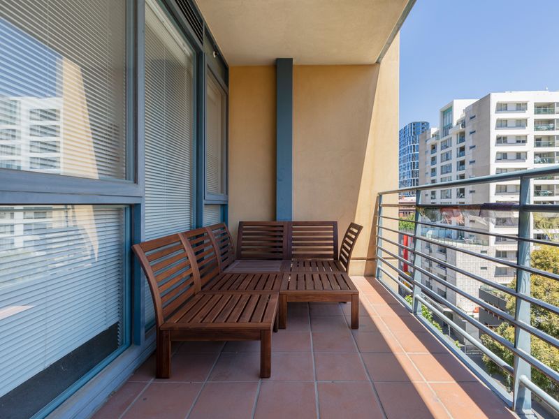 Wooden seating area perfect for unwinding or entertaining