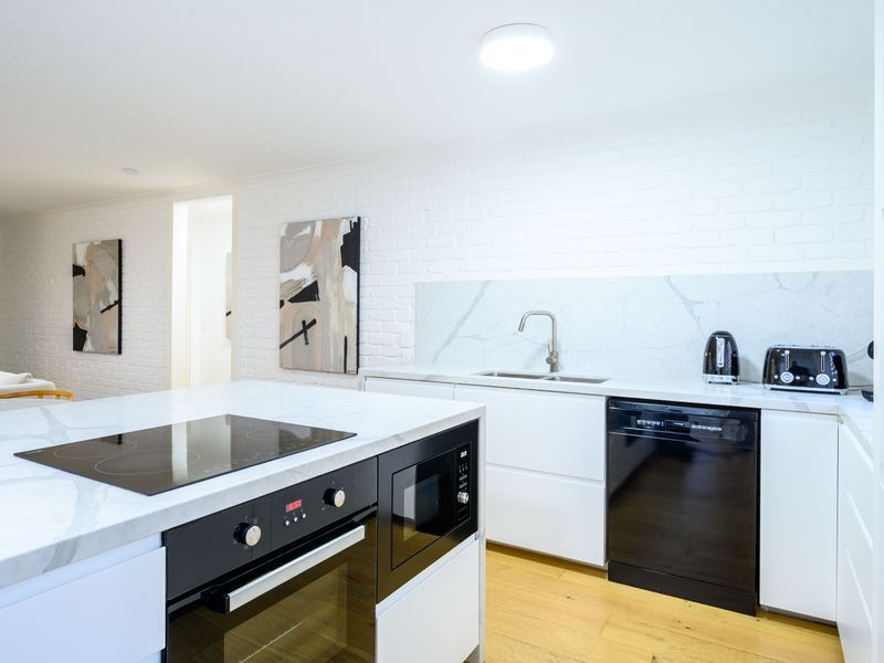 Spacious and well lit kitchen