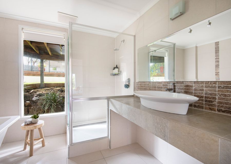 Family bathroom with bath, shower and toilet 