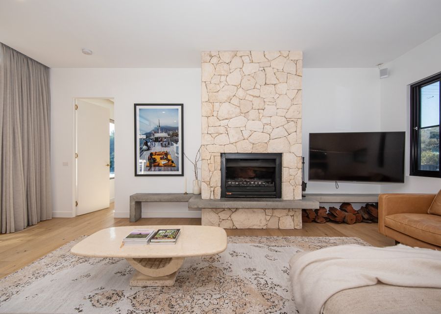 TV area with fireplace 