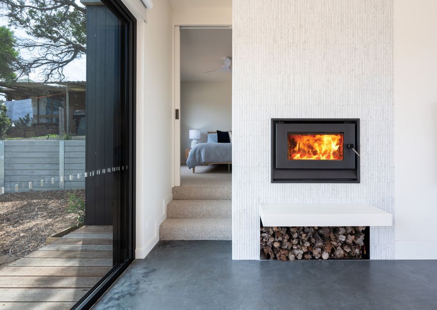 Built-in open fireplace
