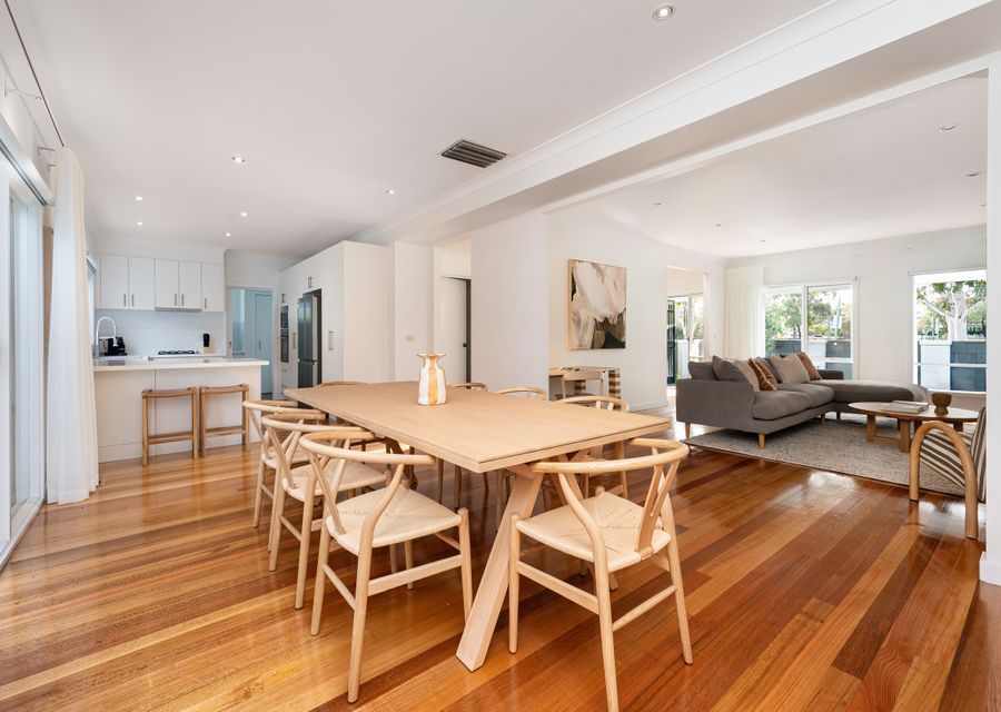 Dining table and seating for eight 