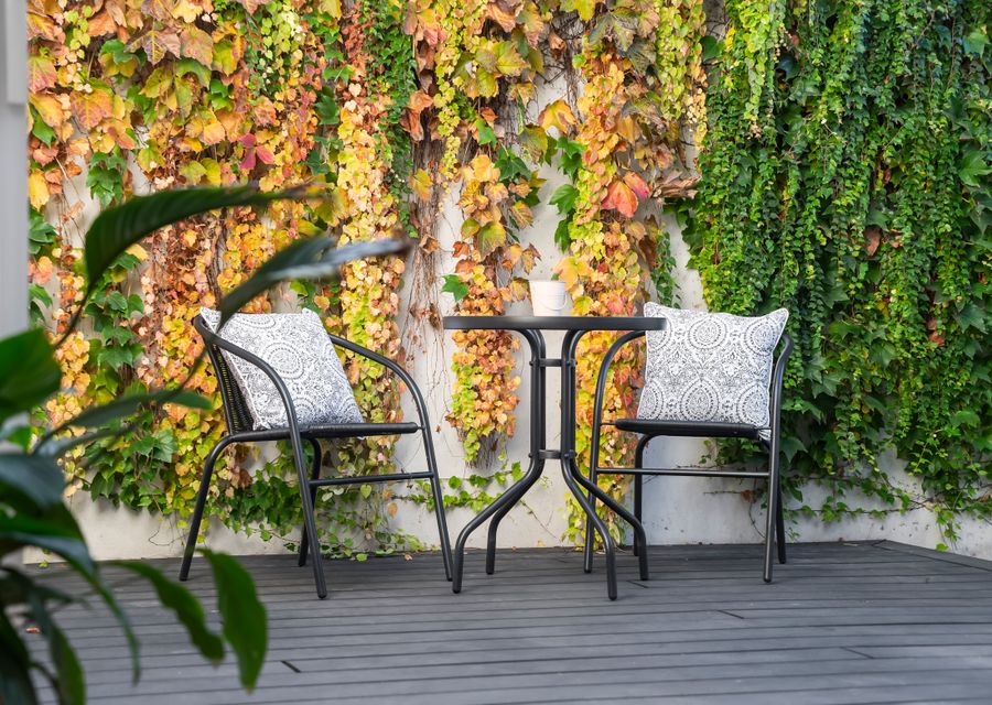 Outdoor seating for those morning coffee's