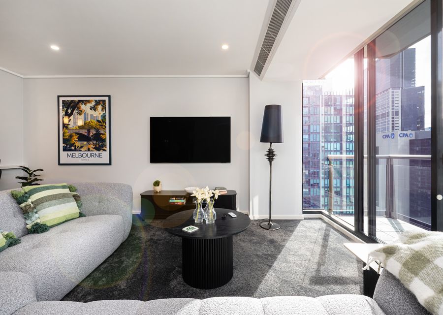 Stunning city views from living room