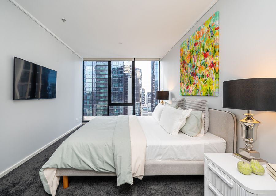 Master Bedroom with Smart TV and City Views
