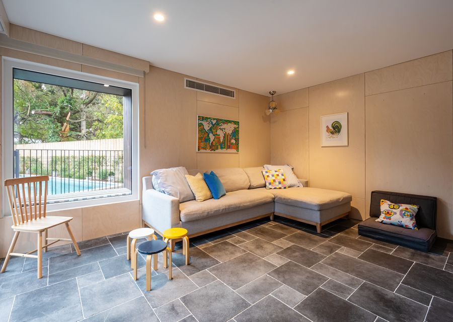 Downstairs living room with smart tv 
