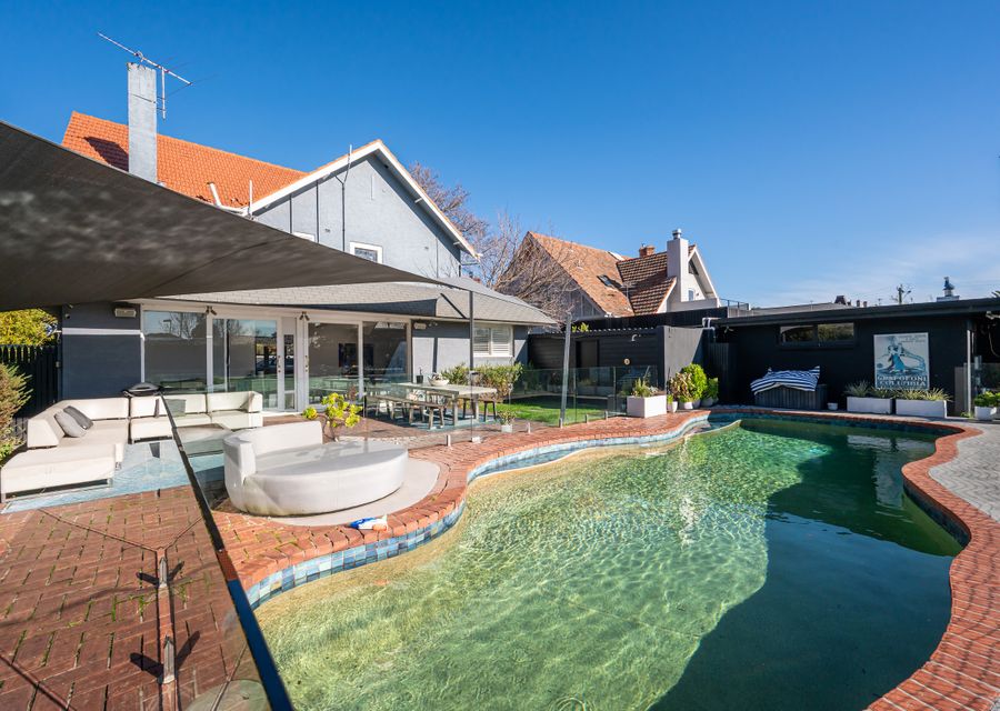 Solar heated pool and outdoor entertaining area 