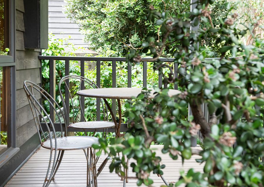 Leafy green front porch