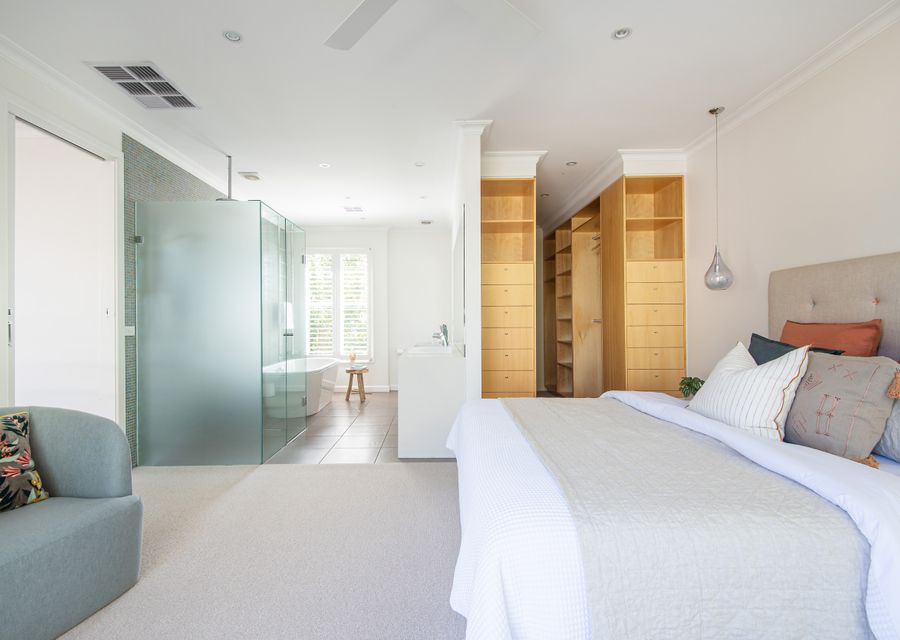Master bedroom with en-suite, walk in shower and free standing bath and walk in robe