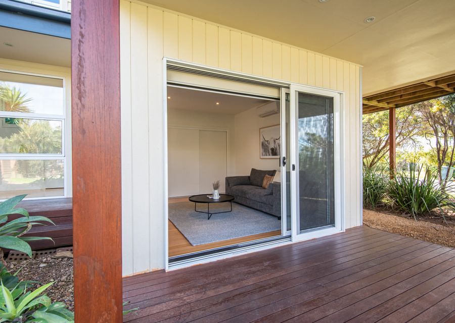 Outdoor merbau decking leading out from the 2nd living space